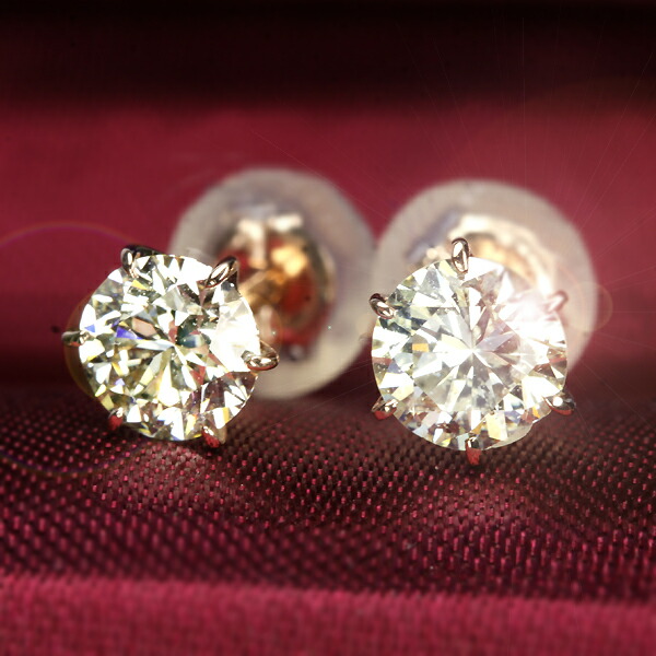 0.8ct ダイヤモンド ピアス 0.4×0.4ct K18 ピンクゴールド Iカラー SI1