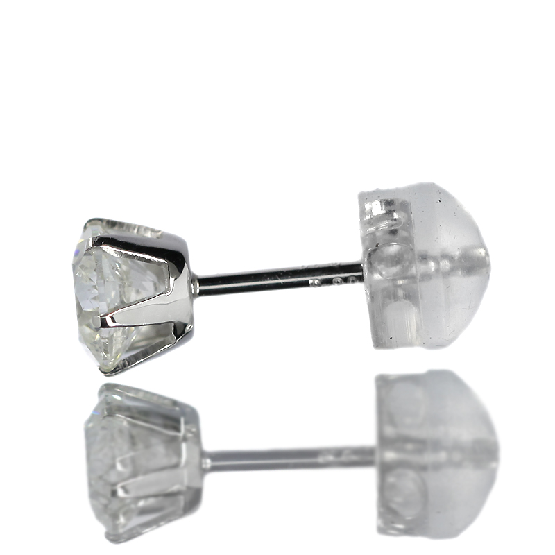 ダイヤモンド ピアス 1カラット 一粒 1.0ct プラチナ Pt900 6本爪 0.5