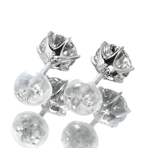 1カラット ダイヤモンド ピアス 0.5×0.5ct Pt900 プラチナ Eカラー SI2