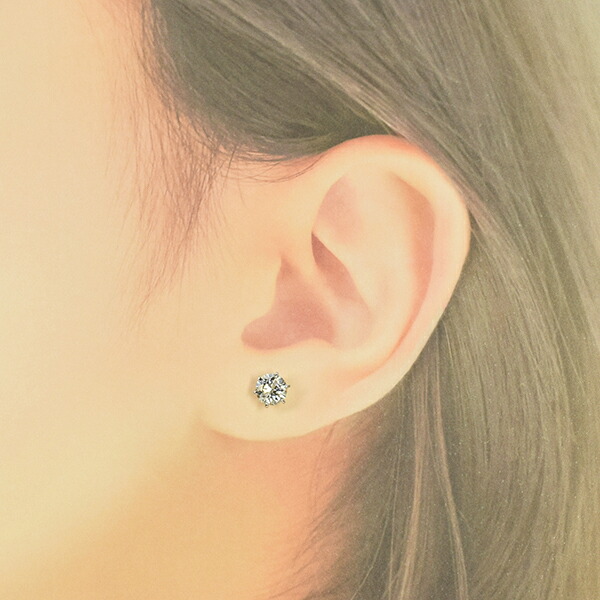 1.2ct ダイヤモンド ピアス 0.6×0.6ct Pt900 プラチナ Dカラー SI2
