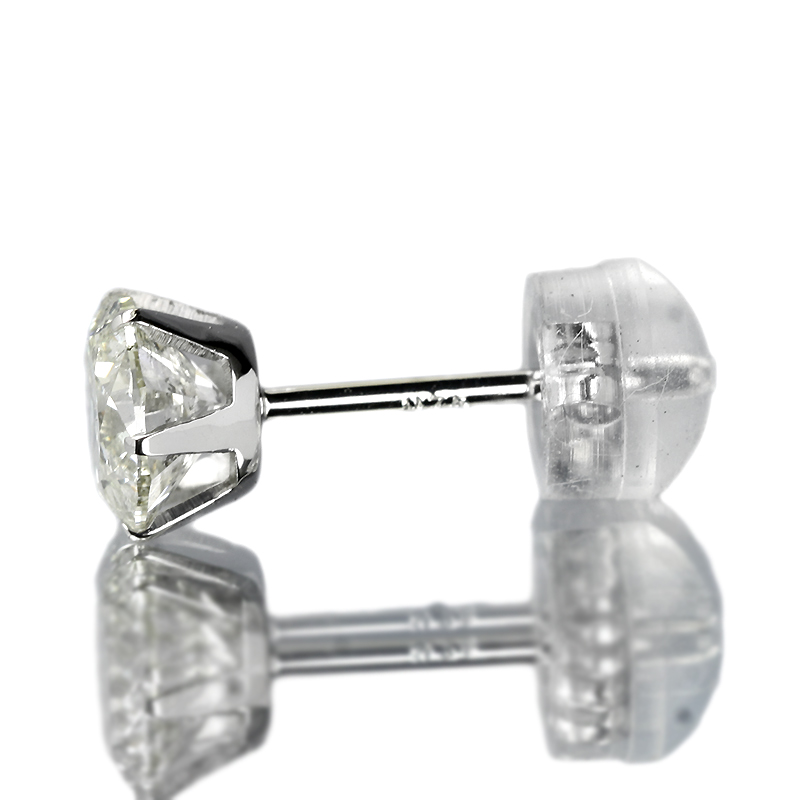 ダイヤモンド ピアス 一粒 1.5ct プラチナ Pt900 6本爪 0.75×0.75ct
