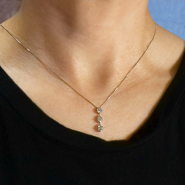 Trilogy（トリロジー） ダイヤモンド ネックレス スリーストーン 1.0ct