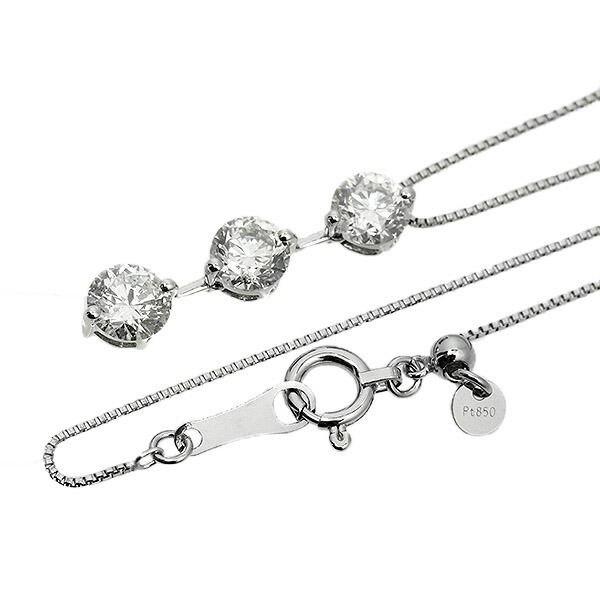 Trilogy（トリロジー） ダイヤモンド ネックレス スリーストーン 1.0ct