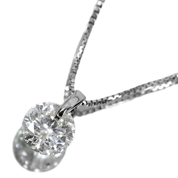 ダイヤモンド ネックレス 一粒 0.5ct 一点留 プラチナ Pt900 シンプル