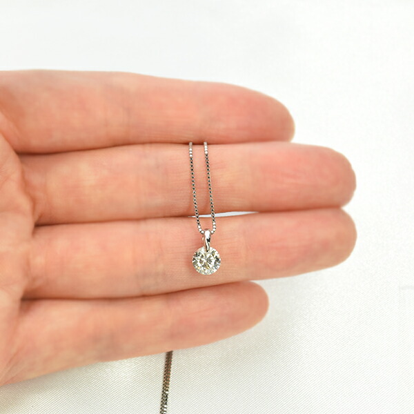 Pt天然ダイヤモンドネックレス【0.237/D/SI-2/Excellent】 0.7ct ダイヤモンド ネックレス 一粒 一点留 プラチナ Pt900 Hカラー