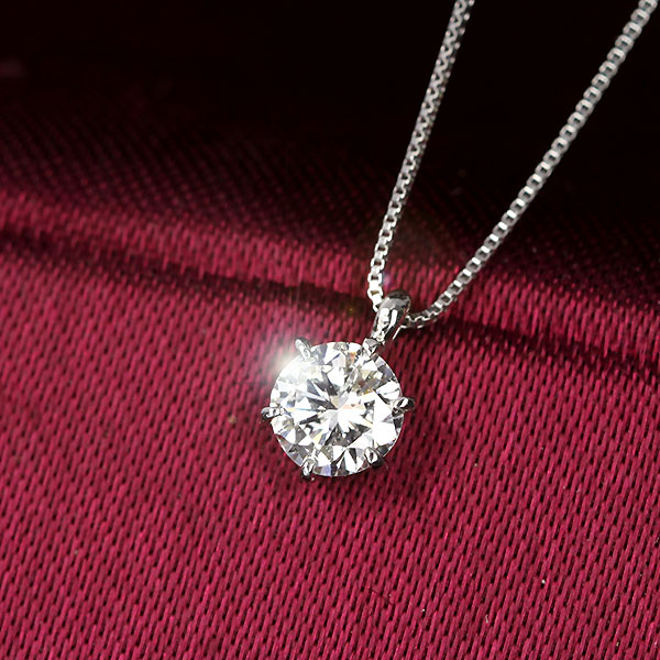ダイヤモンド ネックレス 一粒 0.3ct 6本爪 プラチナ Pt900 Hカラー I1