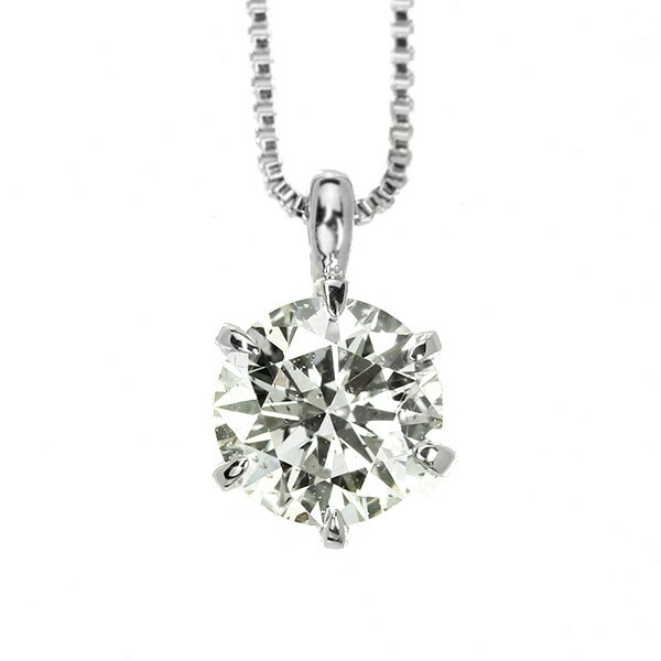 ダイヤモンド ネックレス 一粒 0.3ct 6本爪 プラチナ Pt900 H