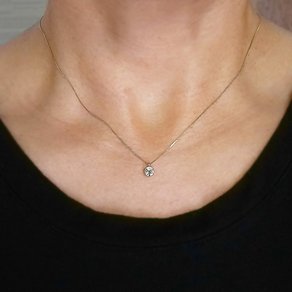 ダイヤモンド ネックレス 一粒 0.3ct 6本爪 プラチナ Pt900