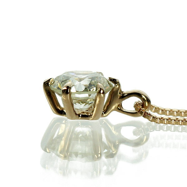 ダイヤモンド ネックレス 一粒 0.3ct 6本爪 K18 ピンクゴールド
