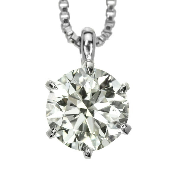 ダイヤモンド ネックレス 一粒 0.4ct 6本爪 プラチナ Pt900 H