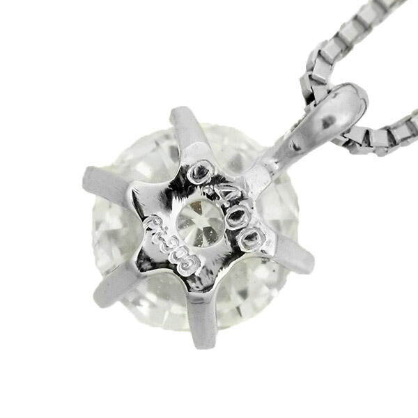 ダイヤモンド ネックレス 一粒 0.4ct 6本爪 プラチナ Pt900 Hカラー