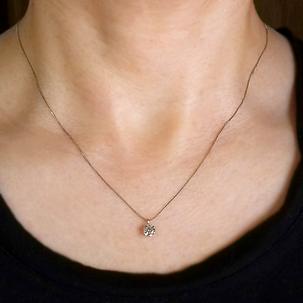 ダイヤモンド ネックレス 一粒 0.5ct 6本爪 プラチナ Pt900 Hカラー