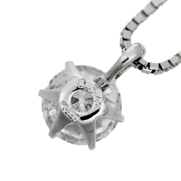 ダイヤモンド ネックレス 一粒 0.5ct 6本爪 プラチナ Pt900 シンプル