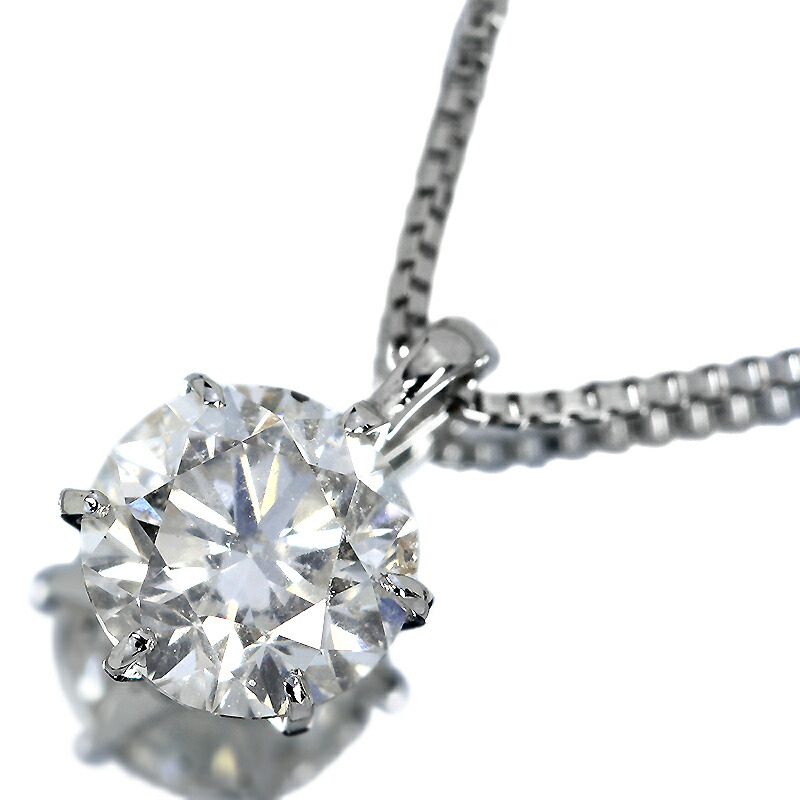 ダイヤモンド ネックレス 一粒 0.6ct 6本爪 プラチナ Pt900 ハート