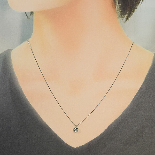 ダイヤモンド ネックレス 一粒 0.6ct 6本爪 プラチナ Pt900 ハート
