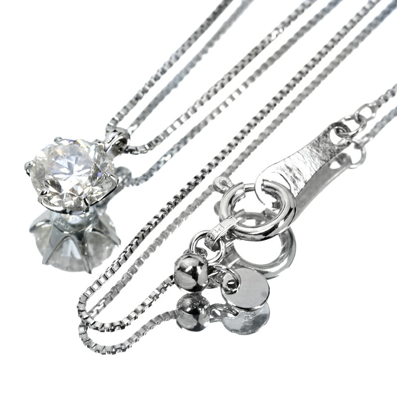 ダイヤモンド ネックレス 一粒 0.6ct 6本爪 プラチナ Pt900 ハート