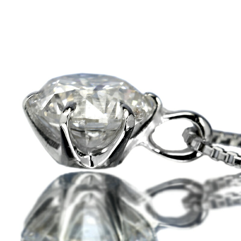 ダイヤモンド ネックレス 一粒 0.6ct 6本爪 プラチナ Pt900 ハート