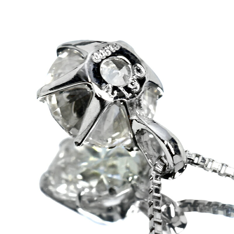 ダイヤモンド ネックレス 一粒 0.6ct 6本爪 プラチナ Pt900 ハート