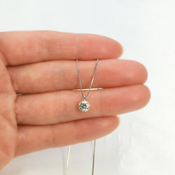 PTダイヤネックレス ダイヤモンド ネックレス 一粒 0.6ct 6本爪 プラチナ Pt900 ハート