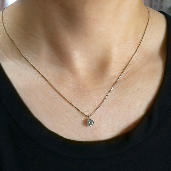 ダイヤモンド プラチナネックレス ダイヤモンド ネックレス 一粒 0.7ct 6本爪 プラチナ Pt900 ハート