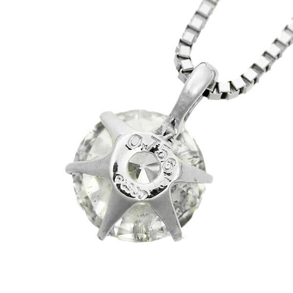 ダイヤモンド ネックレス 一粒 0.7ct 6本爪 プラチナ Pt900 ハート