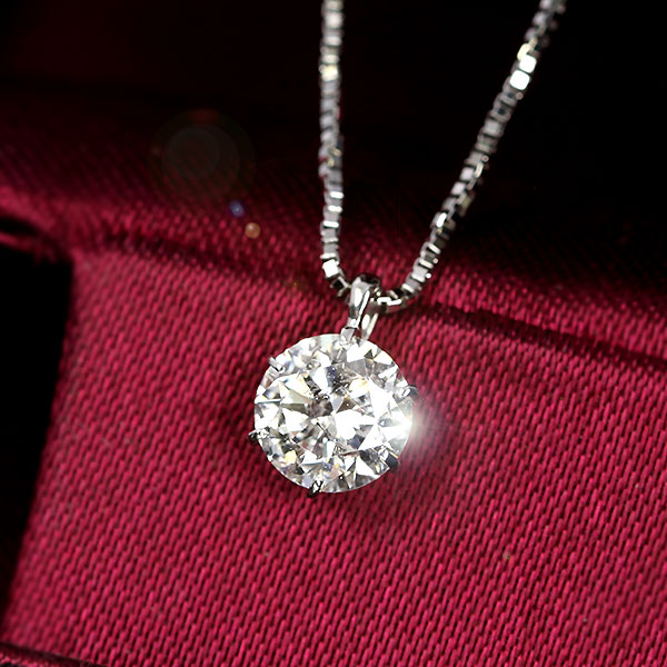 ダイヤモンド ネックレス 一粒 0.7ct 6本爪 プラチナ Pt900 Hカラー I1
