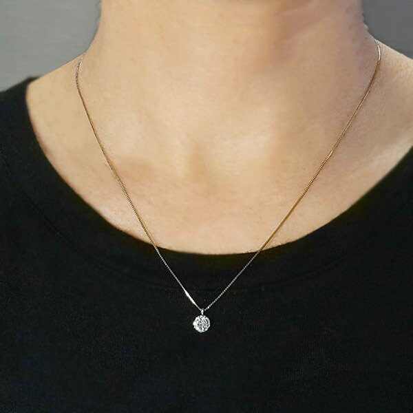 ダイヤモンド ネックレス 一粒 0.7ct 6本爪 プラチナ Pt900 Hカラー I1