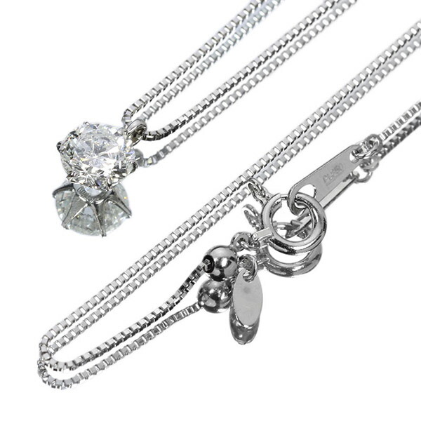 ダイヤモンド ネックレス 一粒 0.7ct 6本爪 プラチナ Pt900 Hカラー I1
