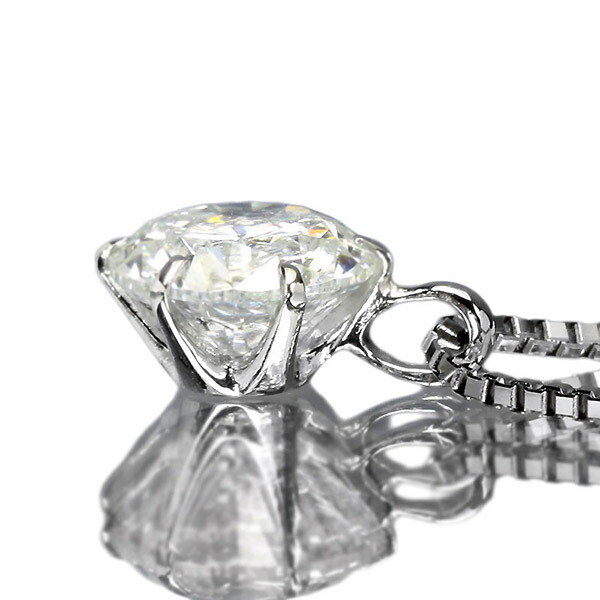 ダイヤモンド ネックレス 一粒 0.7ct 6本爪 プラチナ Pt900 Hカラー I1