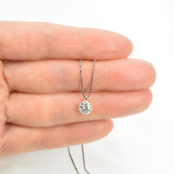 ダイヤモンド ネックレス 一粒 0.7ct 6本爪 プラチナ Pt900 Hカラー I1