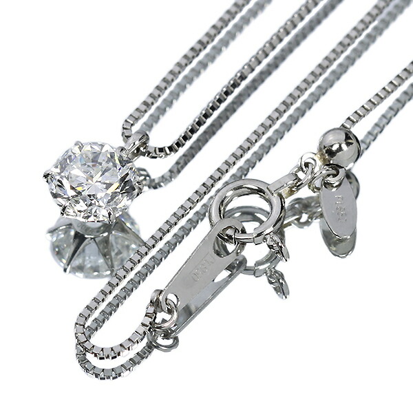 0.8ct ダイヤモンド ネックレス 一粒 6本爪 プラチナ Pt900 Dカラー