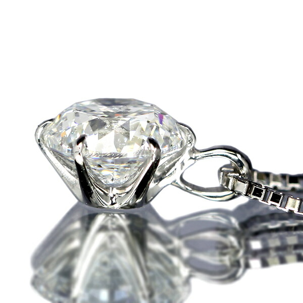 0.8ct ダイヤモンド ネックレス 一粒 6本爪 プラチナ Pt900 Dカラー