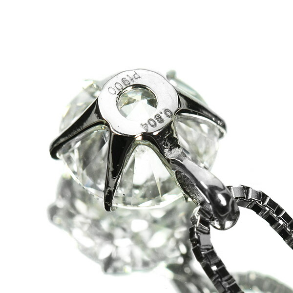 0.8ct ダイヤモンド ネックレス 一粒 6本爪 プラチナ Pt900 Dカラー