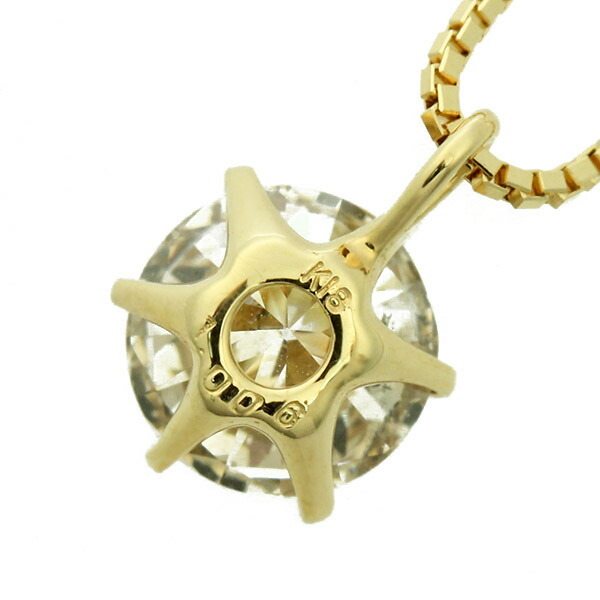 1カラット ダイヤモンド ネックレス 一粒 1.0ct K18 イエローゴールド