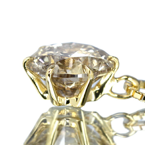 1.2ct ダイヤモンド ネックレス 一粒 6本爪 K18 イエローゴールド J