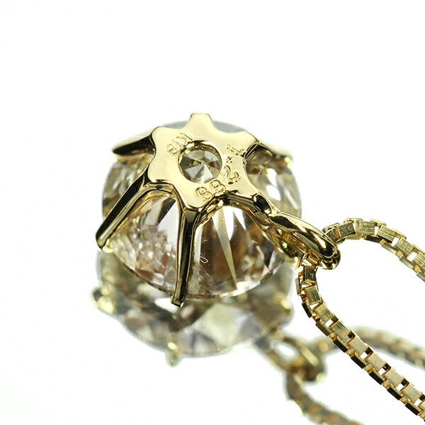 1.2ct ダイヤモンド ネックレス 一粒 6本爪 K18 イエローゴールド J