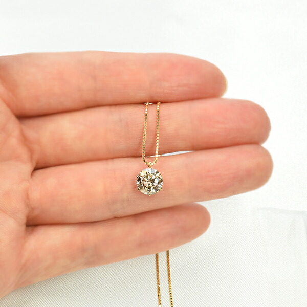 Nene 1.2ct超え 天然ダイヤモンド 18K ネックレス 証明書あり 1.2ct ダイヤモンド ネックレス 一粒 6本爪 K18 イエローゴールド J