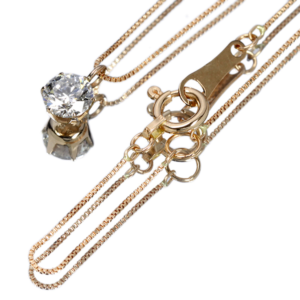 ダイヤモンド ネックレス 一粒 0.3ct 6本爪 K18 ピンクゴールド ダイヤモンド ネックレス 一粒 0.3ct 6本爪 K18 ピンクゴールド