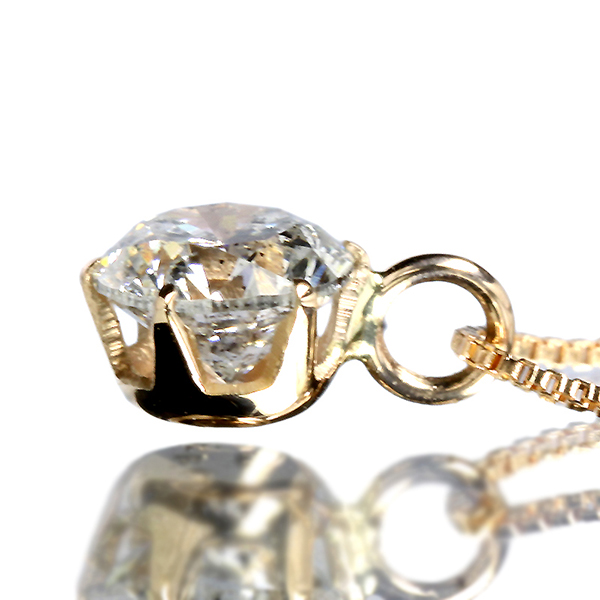 ダイヤモンド ネックレス 一粒 0.3ct 6本爪 K18 ピンクゴールド