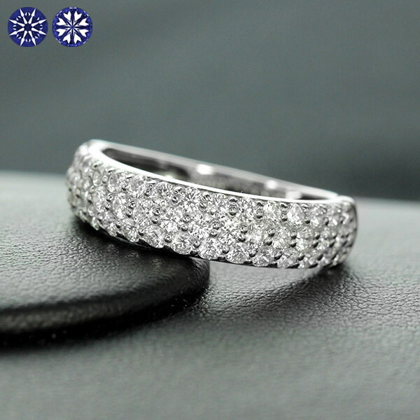 1カラット ダイヤモンド リング パヴェ Pt900 プラチナ 1.0ct ハート