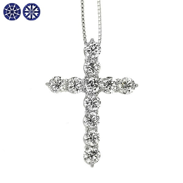 激安!迫力の1ct 大型 クロス ダイヤモンド ネックレス プラチナ刻印有 激安!迫力の1ct 大型 クロス ダイヤモンド ネックレス プラチナ