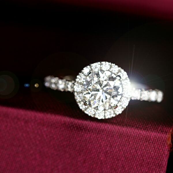 ダイヤモンド リング 1カラットプラチナ 1.0ct Pt900 Dカラー SI2 