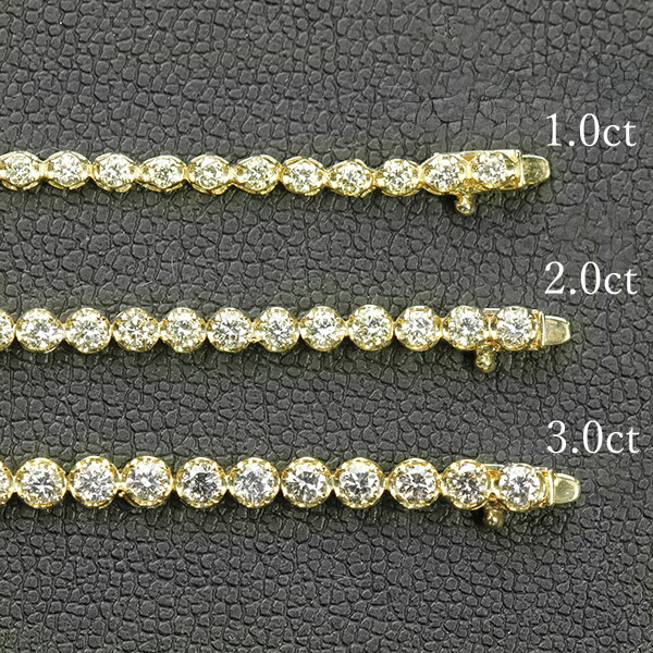 専用出品✳︎K18 テニスブレスレット•1.0ct美品　天然ダイヤモンド18金 テニスブレスレット 天然ダイヤモンド 1カラット K18イエローゴールド