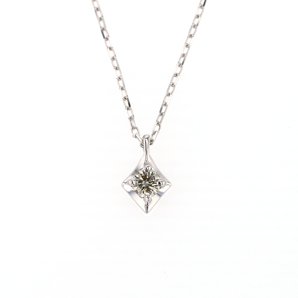 ＊K10 WG 一粒ダイヤモンド　ネックレス K10 PG/YG/WG 一粒 ダイヤモンド ネックレス | IKEDAジュエリー