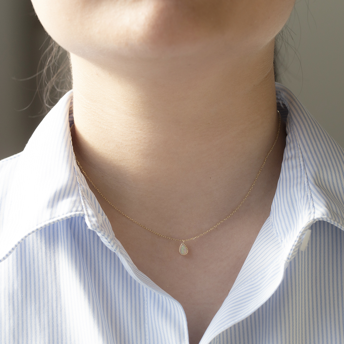 ジュエリーフィガロ ネックレス K10 YG オパール イエローゴールド 10k