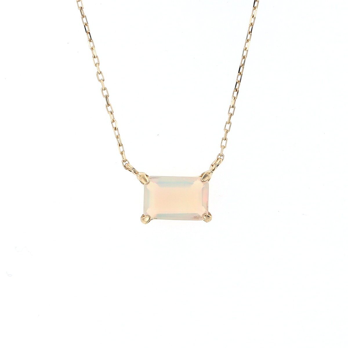 ジュエリーフィガロ ネックレス K10 YG オパール スクエア イエロー