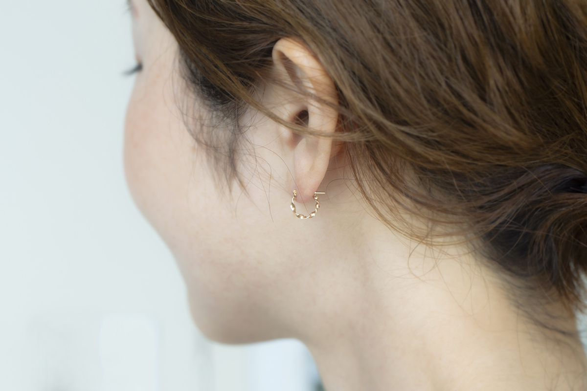 K10】プランプフープピアス/ユニセックス/金属アレルギー対応