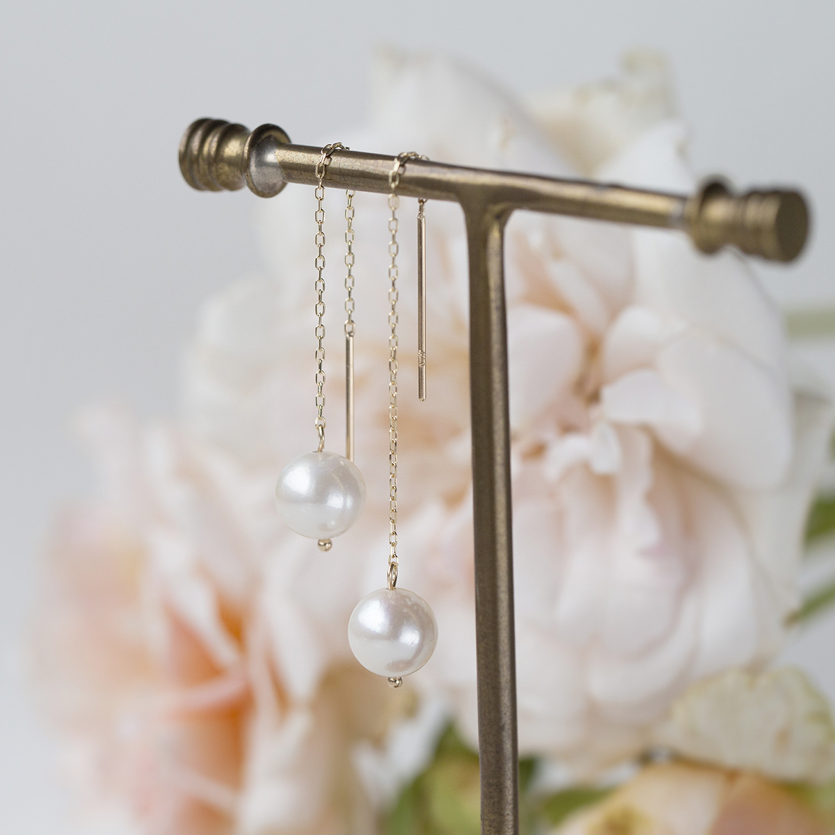 ジュエリーフィガロ ピアス K10 YG アコヤ真珠 パール アメリカン