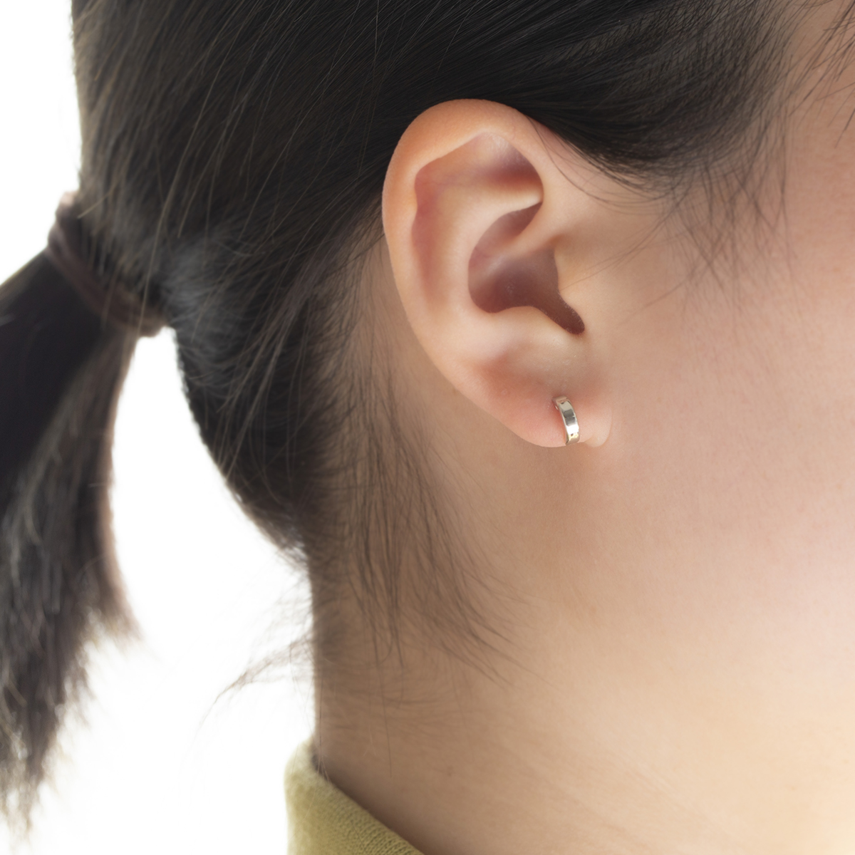 ジュエリーフィガロ ピアス K10 WG フープ ハーフフープピアス