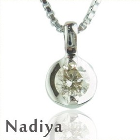 ジュエリーフィガロ K10 PG/YG/WG イニシャル ダイヤモンド ネックレス